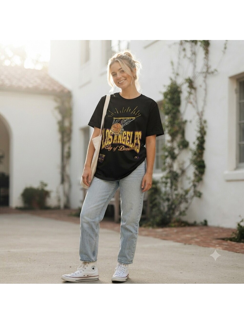 CVLA Los Angeles City of Dreams Black Graphic T-Shirt Medium